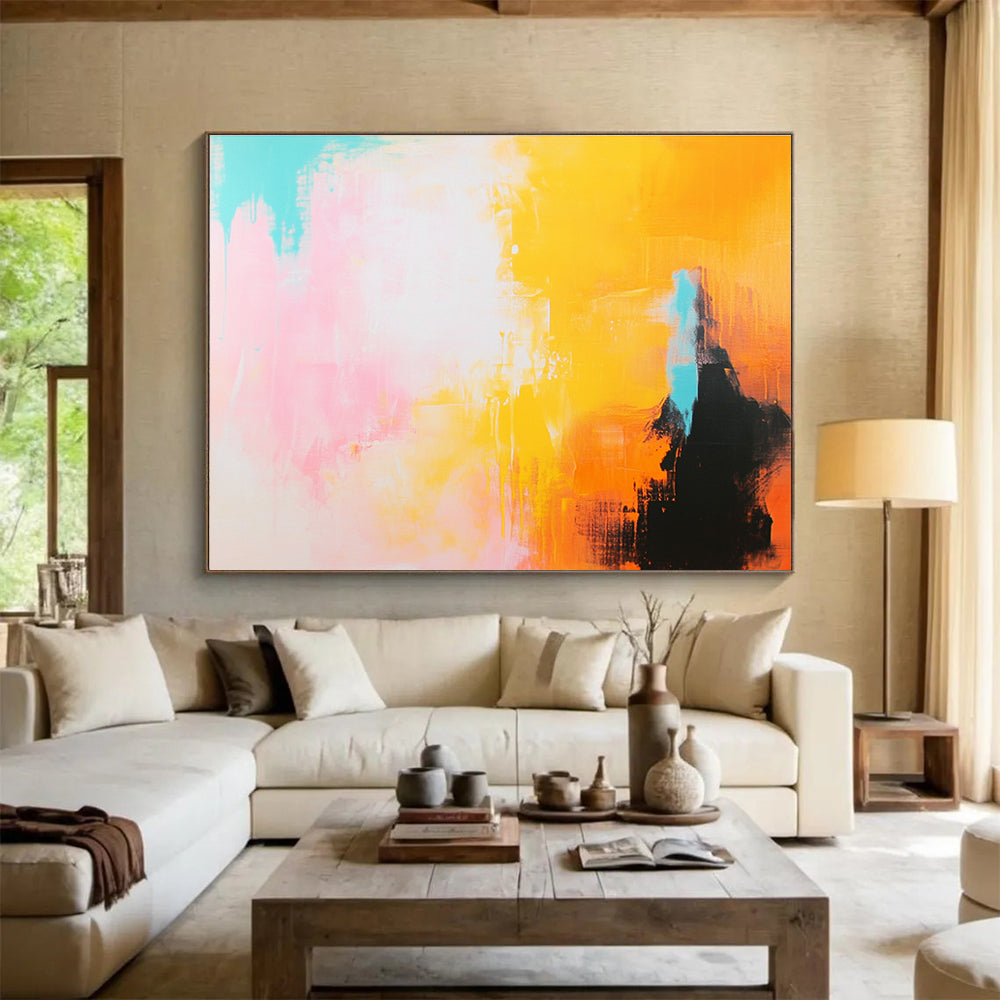 Vibrant Color Explosion Abstract Painting with Energetic Brushstrokes ABS413