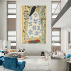 Floral Cloaked Woman in Nature - Whimsical Figurative Abstract Art GAB0419
