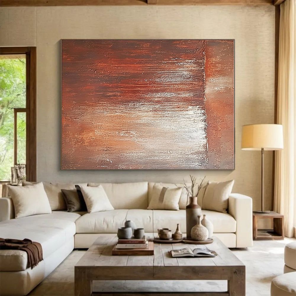 Rust - Colored Textured Abstract Painting with Industrial Charm WINK137