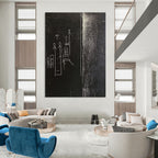 Mysterious Black and White Symbolic Figures Abstract Painting GAB0037