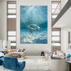 Sea Turtle Underwater Realistic Marine Abstract Painting GAB0335