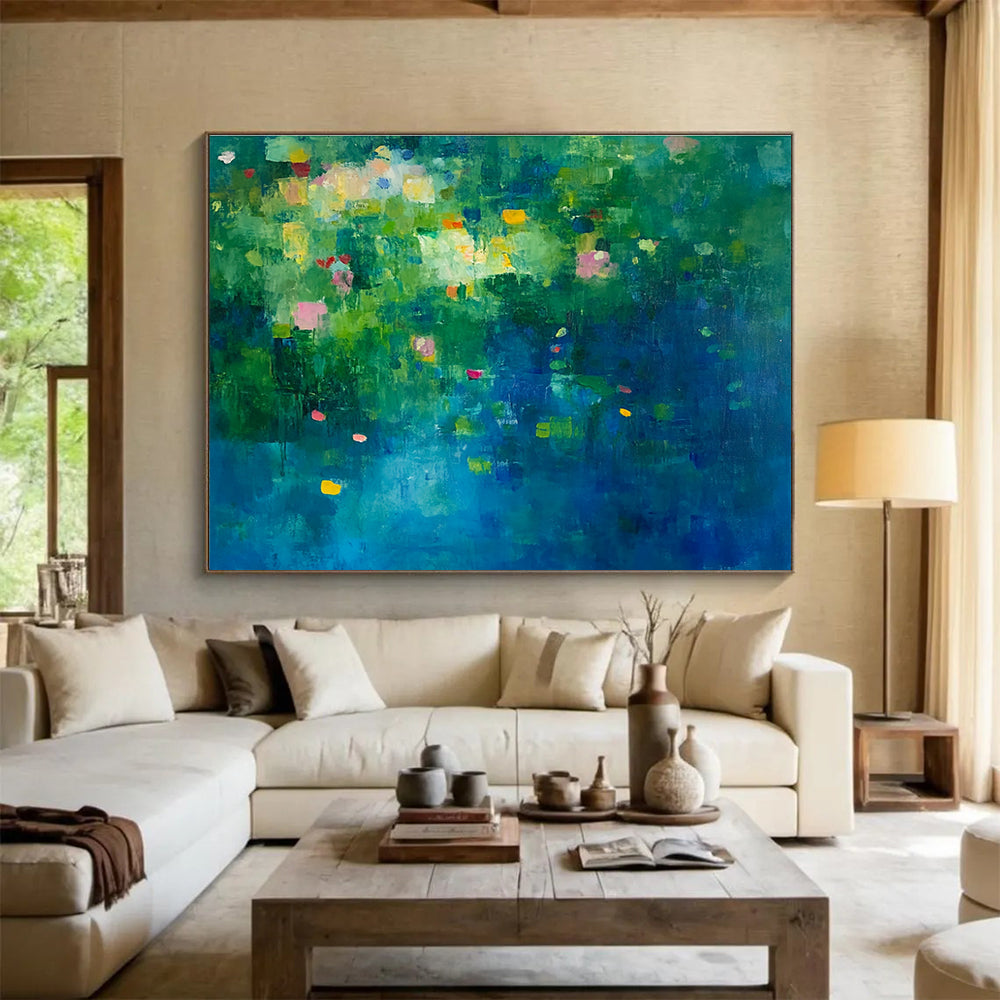 Colorful Garden Abstract Painting with Lush, Imaginative Blooms ABS503