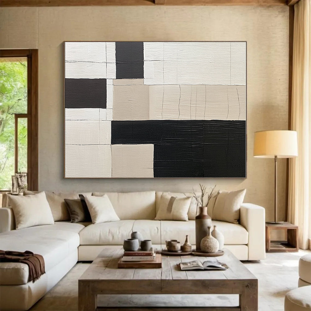 Grid - Pattern Abstract Painting with Textured Surfaces WINK852