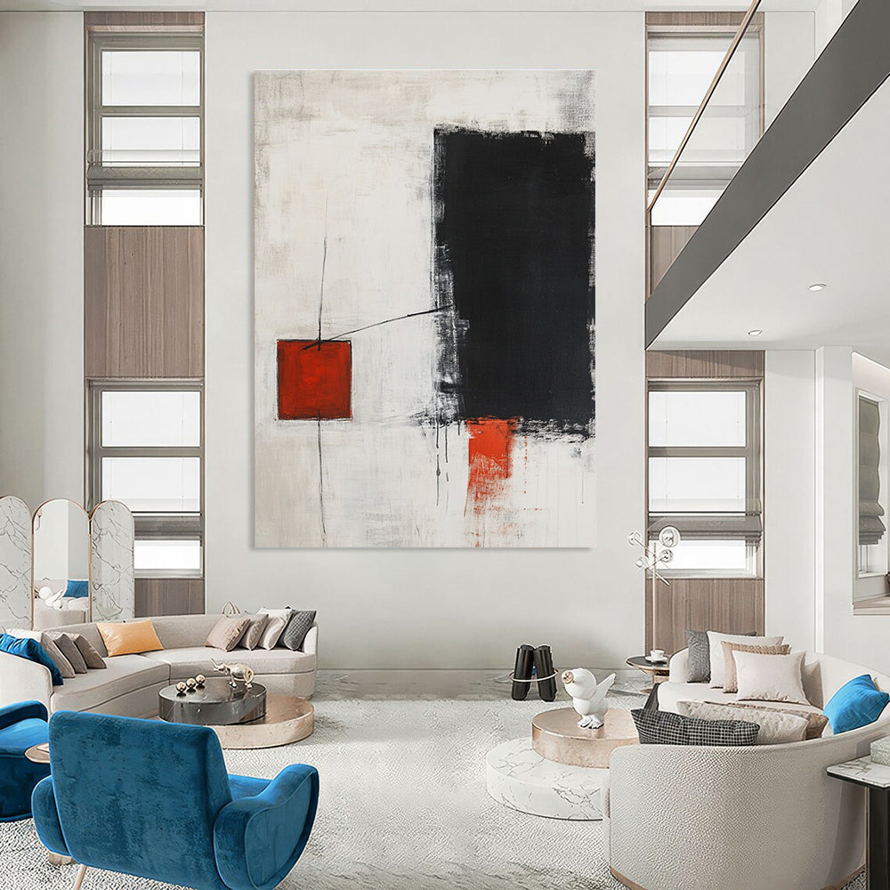 Red and Black Abstract Painting for Industrial - Chic Restaurants GAB1213