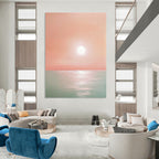Pink Sunset Over Sea II Calm Abstract Art for Relaxing Nooks GAB1468