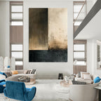 Neutral Tones Abstract Painting for Industrial - Chic Restaurant Dining Areas HENG016