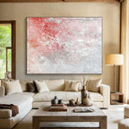 Red and Gray Textured Abstract Painting with Edgy Nuance WINK281