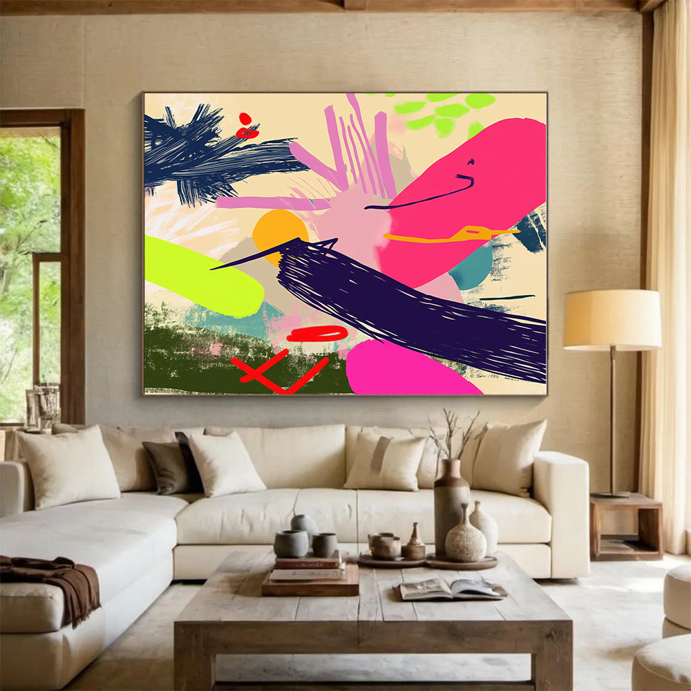 Vibrant Abstract Forms Painting with Bold Vitality WINK313