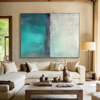 Blue Purple Gray Abstract Painting with Calm Contrast WINK460