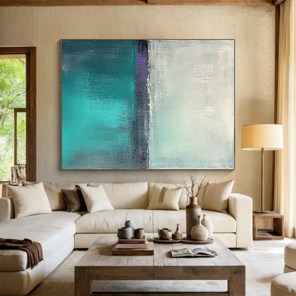 Blue Purple Gray Abstract Painting with Calm Contrast WINK460