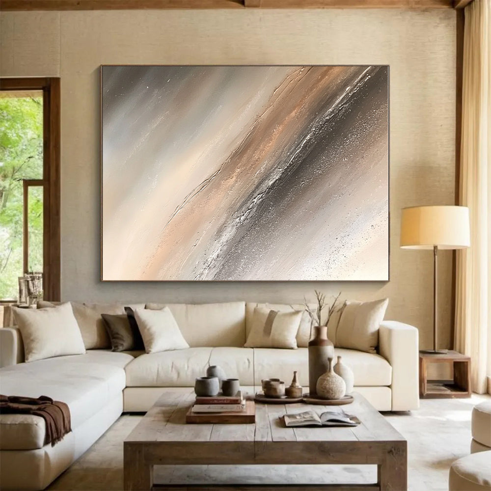 Metallic Tones Abstract Painting with Subtle Shimmer WINK794