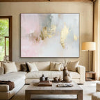 Gold - Accented Pastel Abstract Painting with Subtle Luxurious Touches ABS544