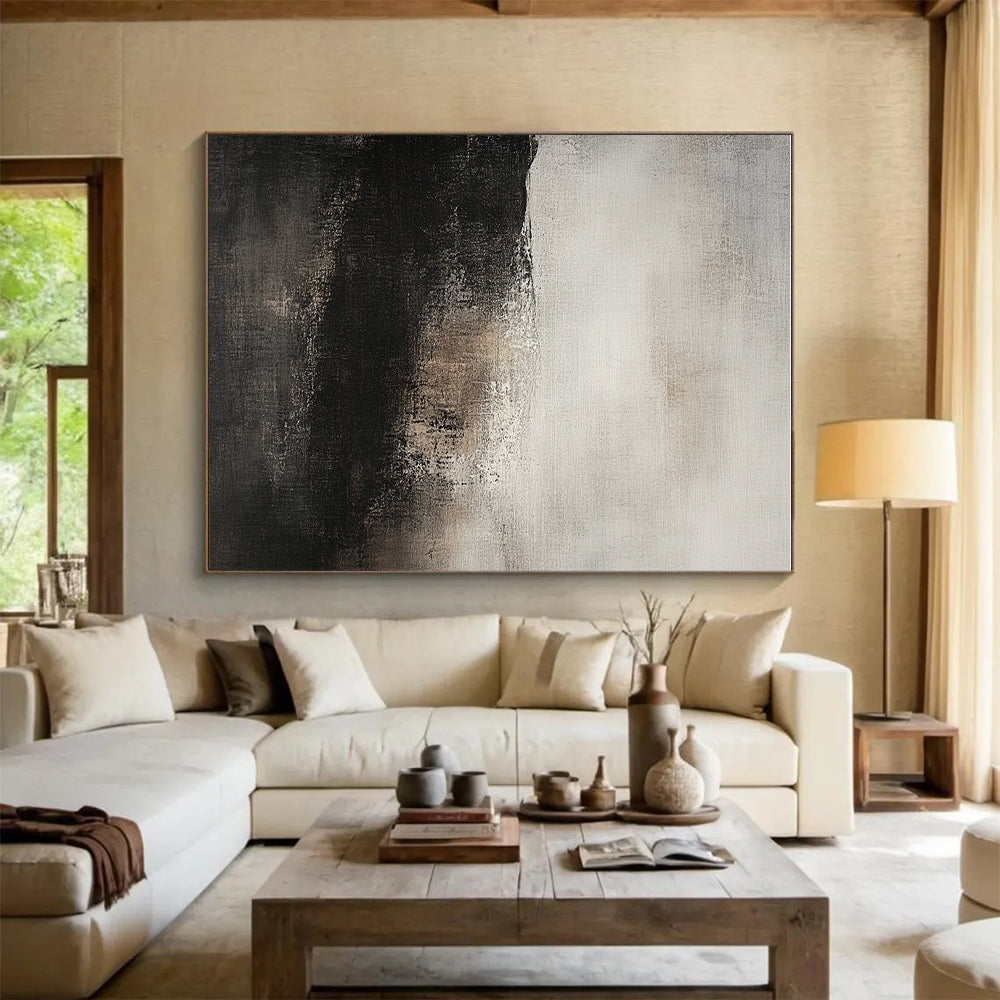 Gray - Black Abstract Landscape Painting with Mysterious Atmosphere WINK428