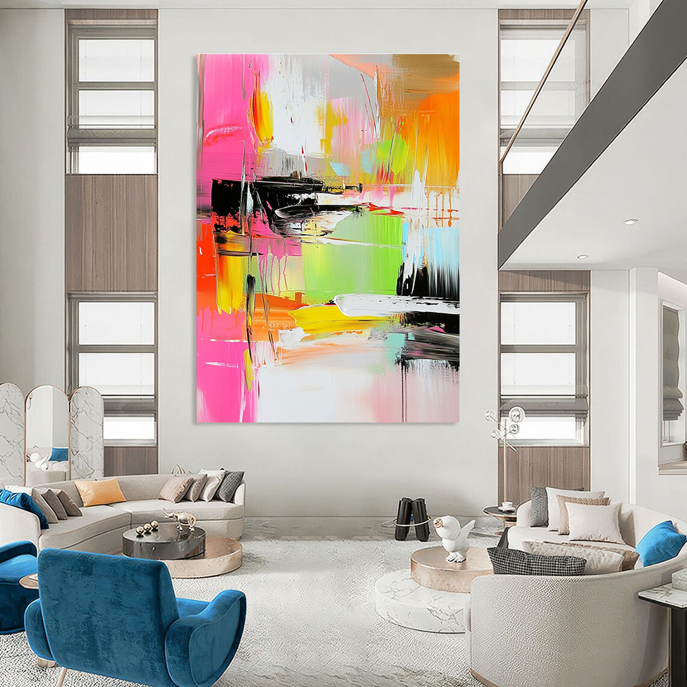 Neon Color - Clash Abstract Painting for Trendy Cafes GAB0888