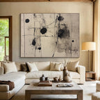 Ink - Splatter Abstract Painting with Dynamic Black and White ABS253