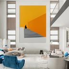 Figure on Stairs Conceptual Abstract Painting GAB0308