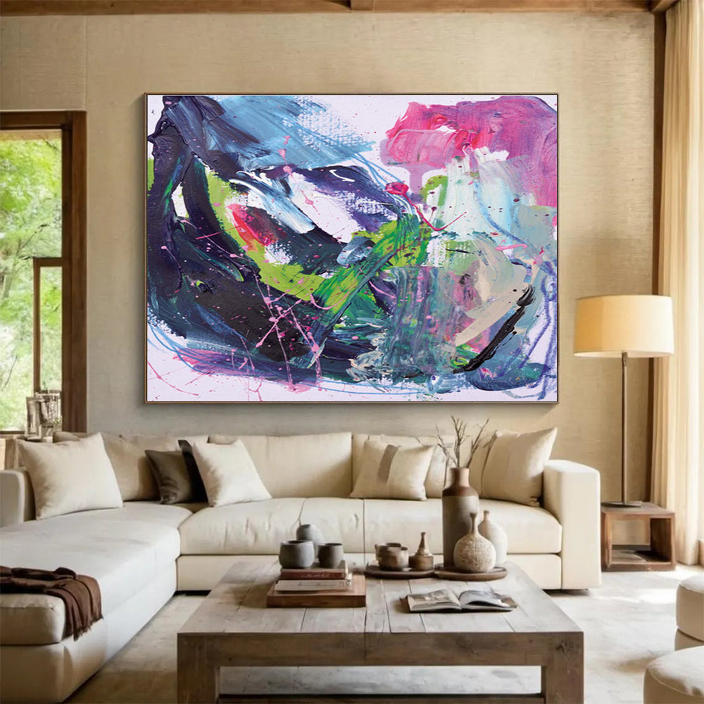 Vibrant Color Splash Abstract Painting for Creative Studios YHT131