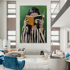 Woman Reading with Coffee - Intimate Daily Life Abstract Art GAB0424
