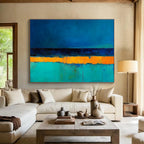 Horizontal Abstract with Blue and Orange ABS085
