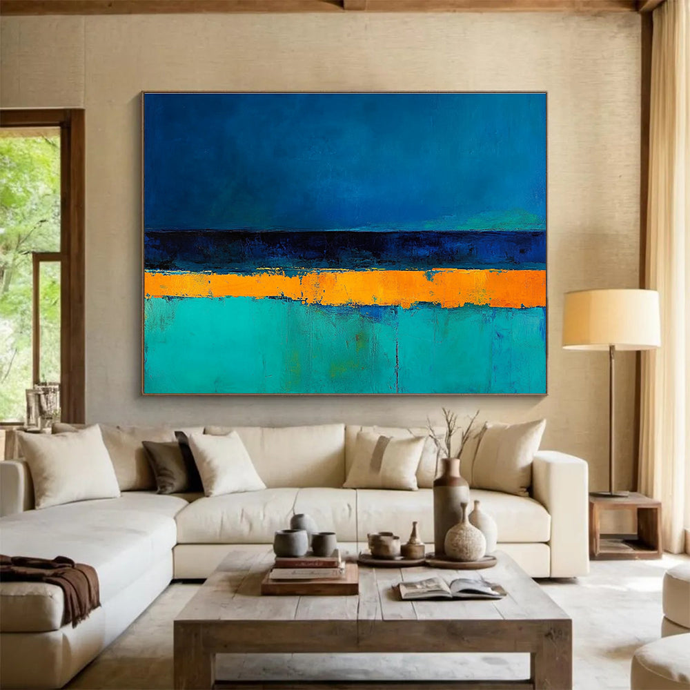 Horizontal Abstract with Blue and Orange ABS085