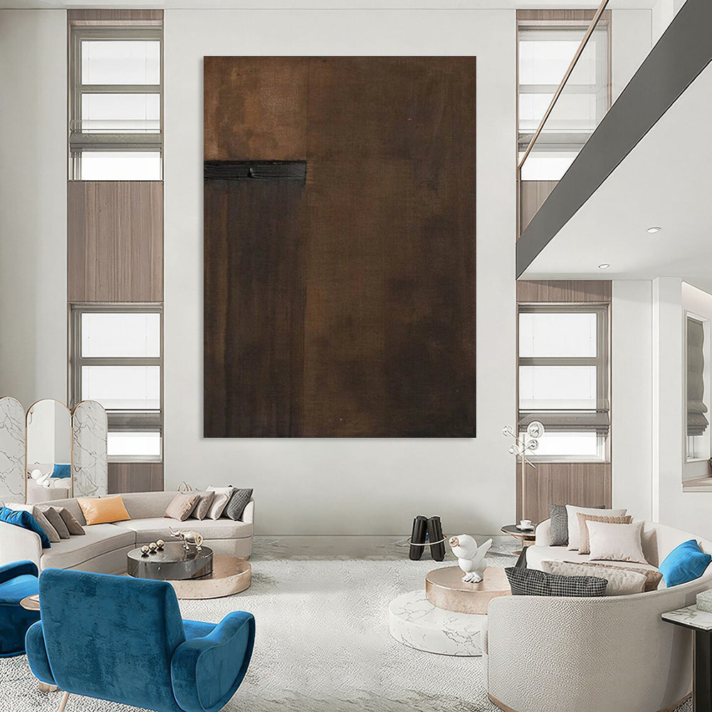Minimalist Brown Abstract Painting for Contemporary Art Galleries HENG512