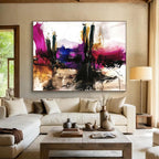 Vibrant Desert Cactus Abstract Painting ABS207