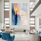 Pink Blue Abstract - Elegant Color - Block Art GAB0551