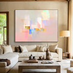 Pastel and Gold Geometric Abstract Painting ABS204