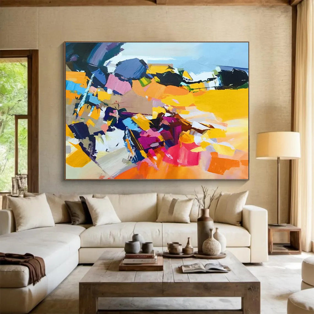 Vibrant Abstract Composition Painting for Creative Hubs YHT187