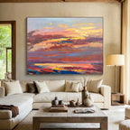 Sunset Sky Abstract Painting for Rooftop Bar Lounges YHT444