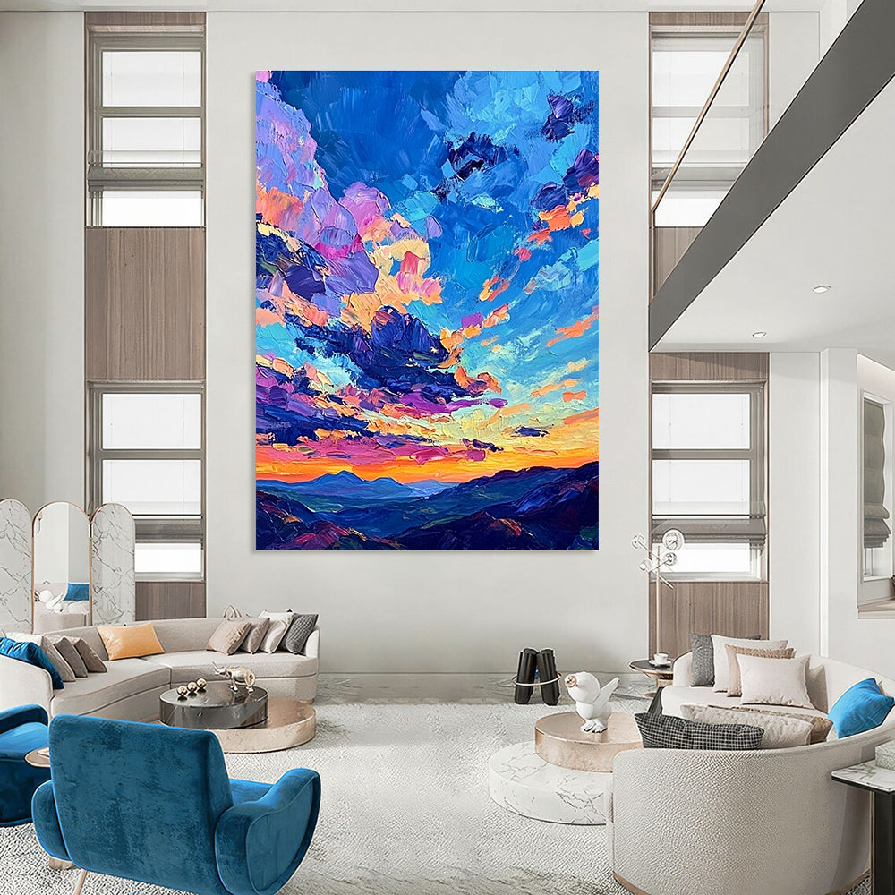 Colorful Sky Landscape Impressionistic Abstract Painting for Nature Lovers GAB1505