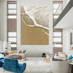 Beach Wave Foam Serene Coastal Abstract Painting GAB0310