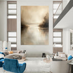 Beige Lake Abstract - Subtle Landscape Abstract Art GAB0527