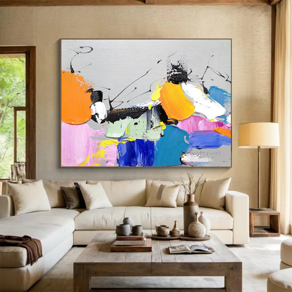Colorful Abstract Splashes Painting for Creative Studio Workspaces YHT269