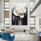 Dramatic White Bloom Abstract Painting for Art - Centric Hallways GAB1002