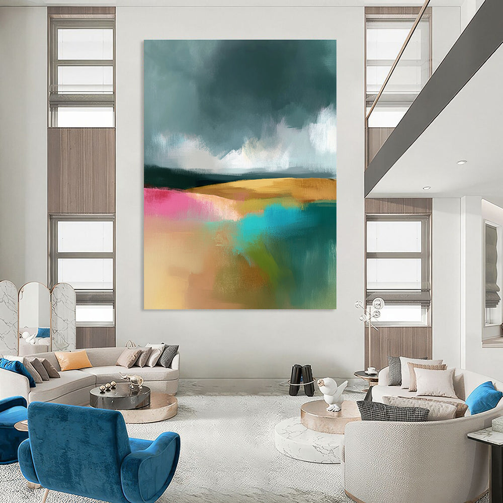 Colorful Field Abstract - Vibrant Landscape Abstract Art GAB0523