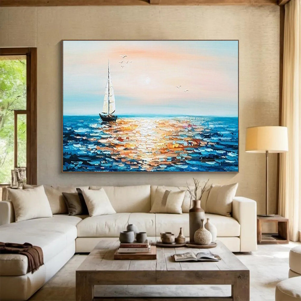 Calm Sailing Abstract Painting for Relaxation Lounges YHT188