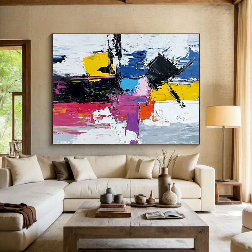 Colorful Block Abstract Painting with Vibrant Energy WINK732