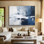 Blue - Grey Abstract Painting for Modern Offices YHT102