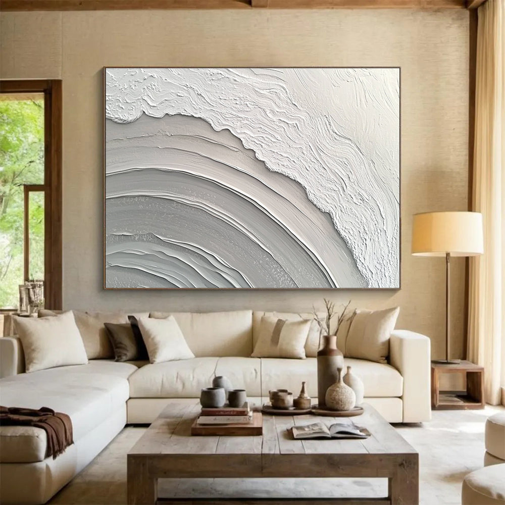 Gray & White Textured Waves  Monochrome Movement ABS043