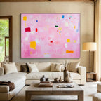 Delicate Pink Abstract Whimsical Charm Dots Painting ABS127