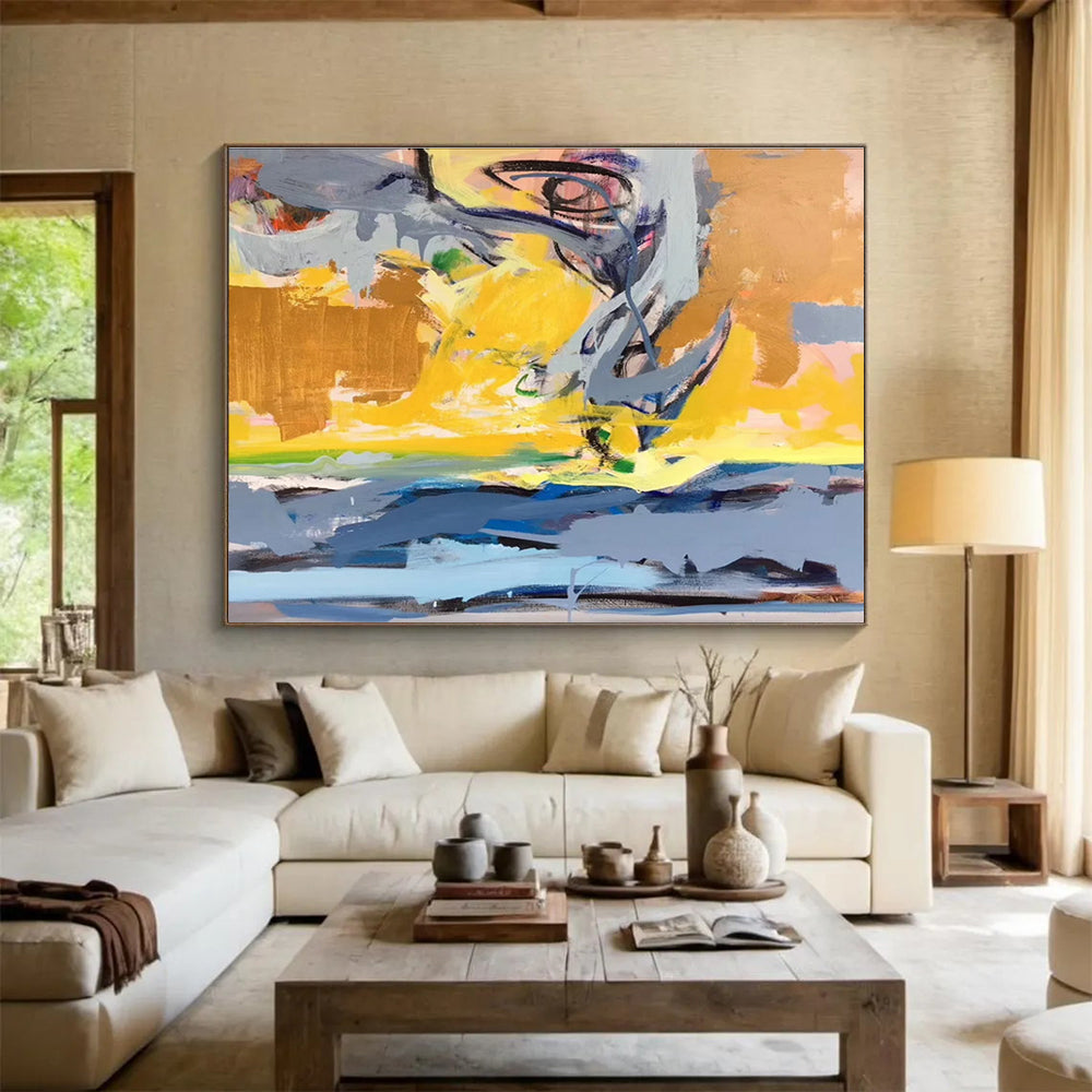 Colorful Abstract Energy Dynamic Painting for Lively Interiors YHT033