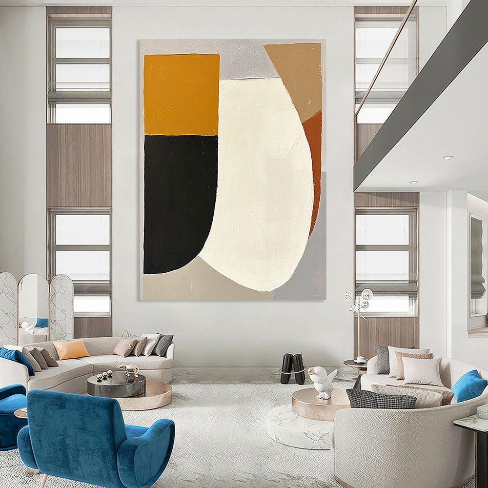 Simple Geometric Abstract Painting for Scandinavian - Styled Homes GAB1098