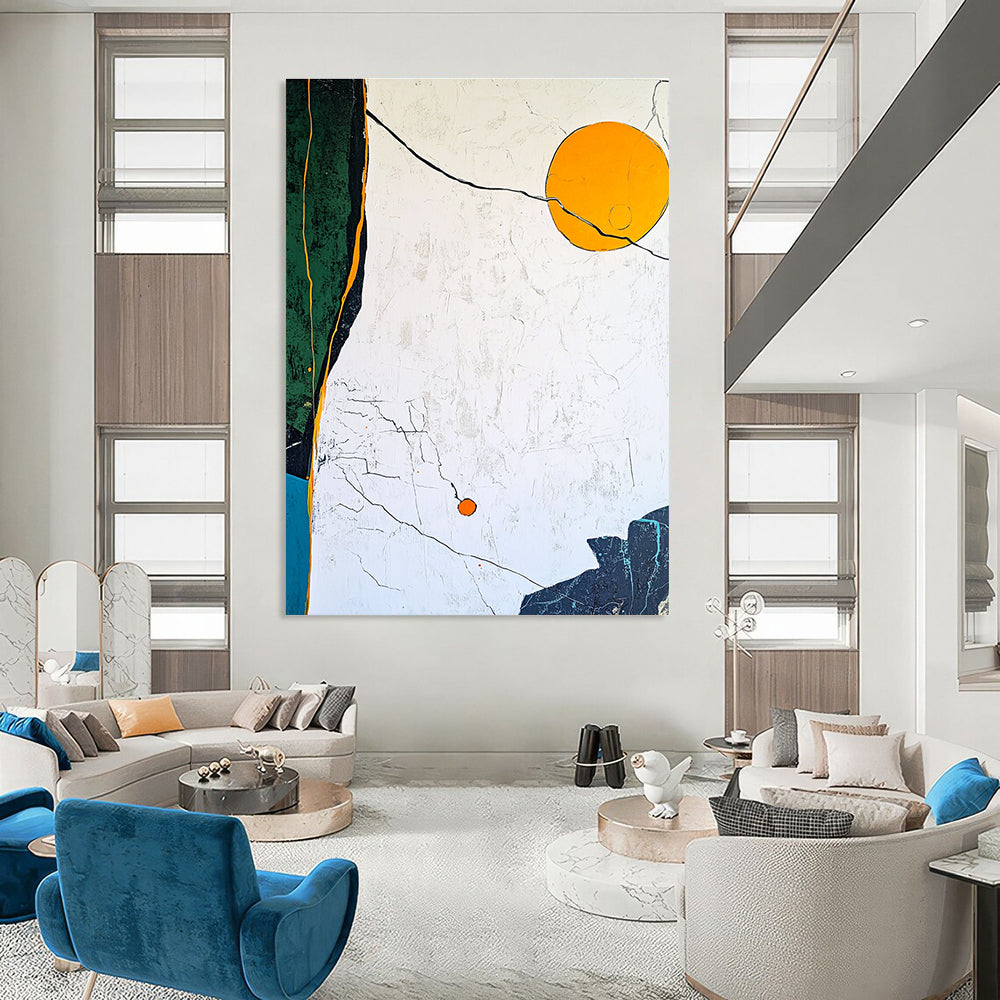 Abstract Sun and Shapes Painting for Artistic Interiors GAB0715