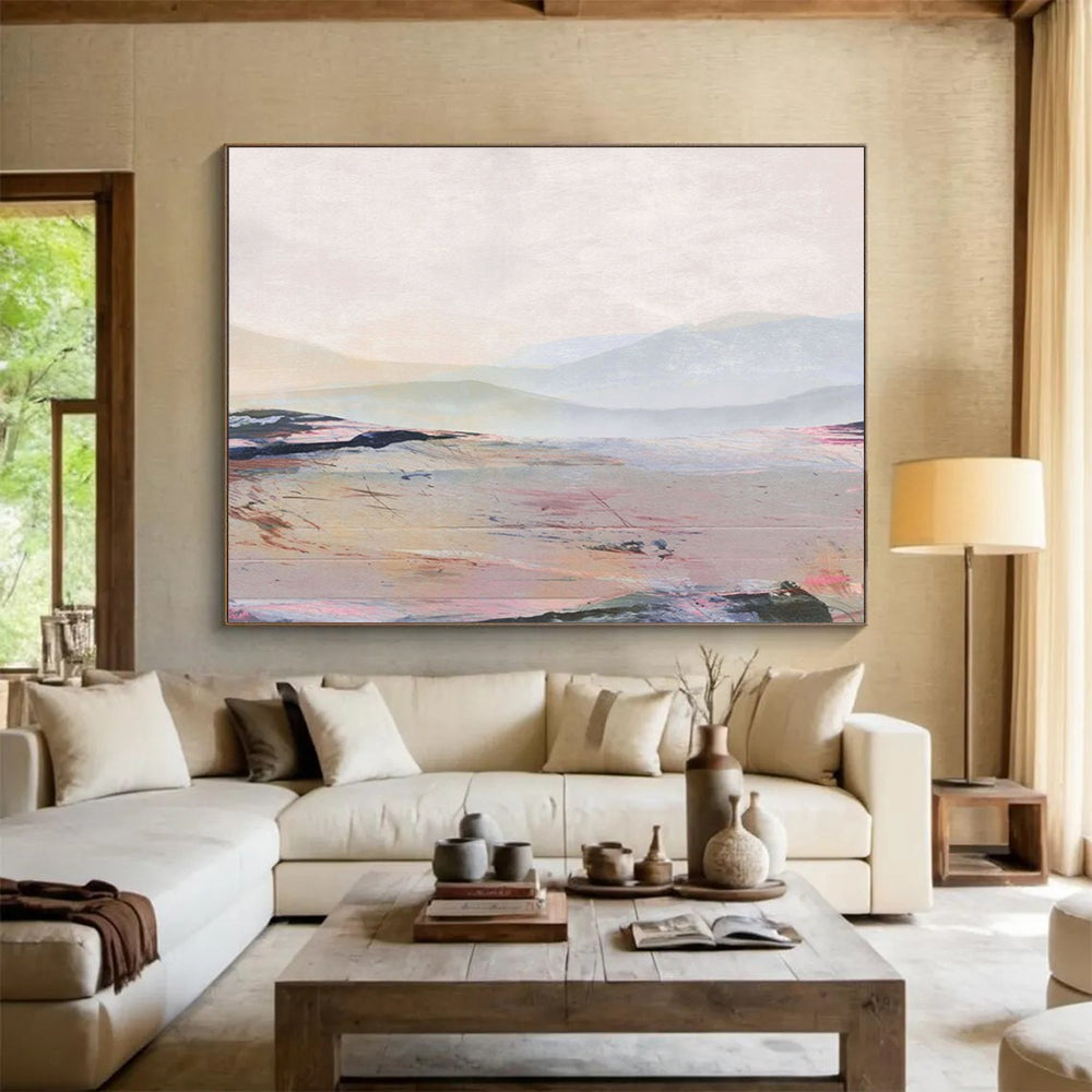 Pastel Landscape Abstract Painting for Romantic Spaces YHT129
