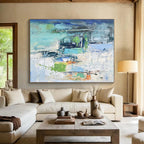 Blue Green Orange Abstract Painting with Vivid Harmony WINK459