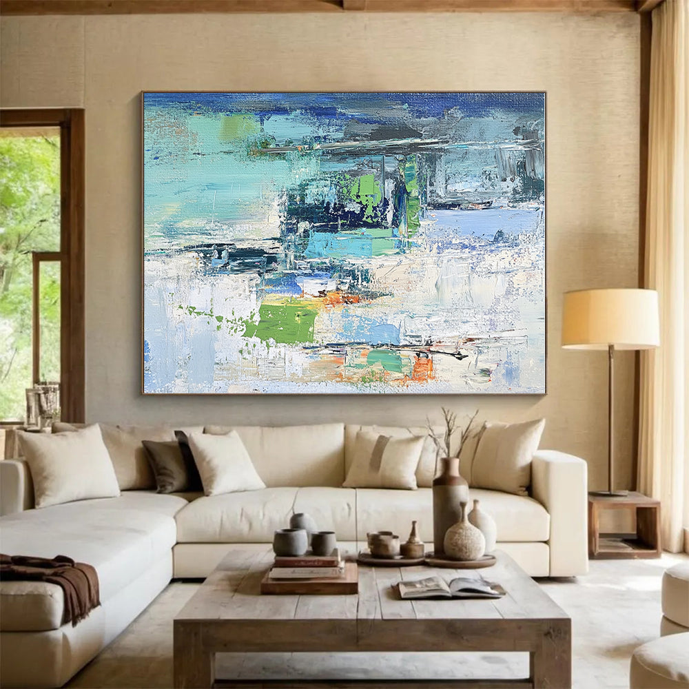 Blue Green Orange Abstract Painting with Vivid Harmony WINK459