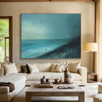 Solitary Beach Figure in Blue Tones ABS090