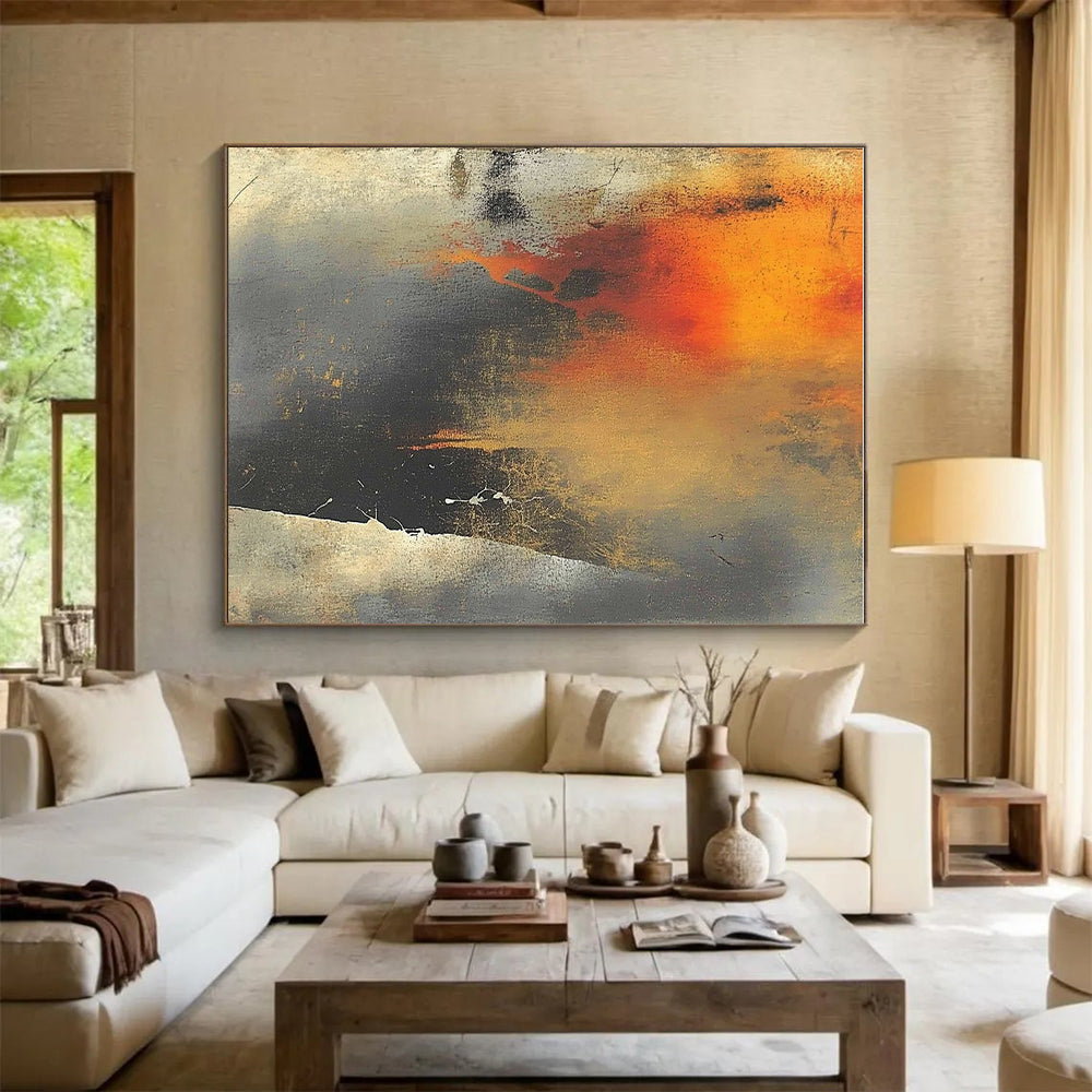 Fiery - Hued Abstract Painting with Intense Passion WINK807