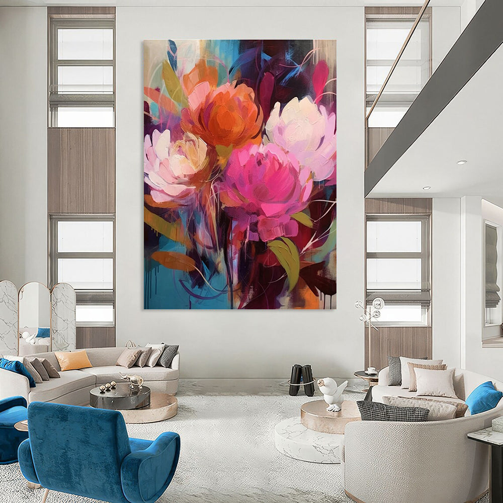 Vibrant Floral Abstract Painting for Art - Centric Hallways HENG427